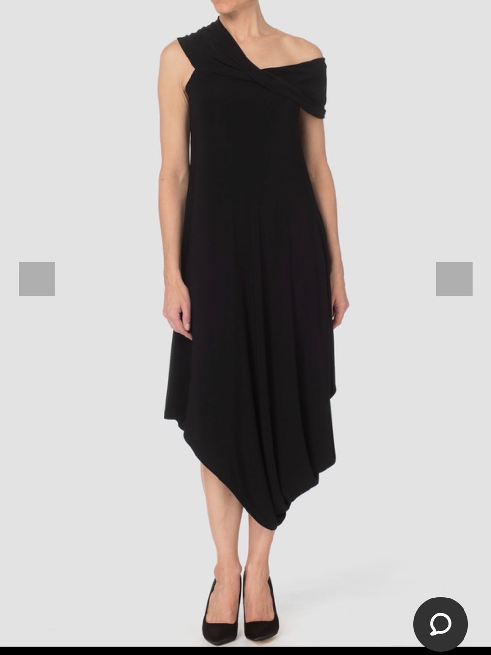 Joseph Ribkoff Unique LBD Multi Functioning Neckline Asymmetrical Hem Size 8/10